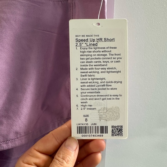 NWT lululemon speed shorts hi-rise 2.5” - Picture 2 of 4